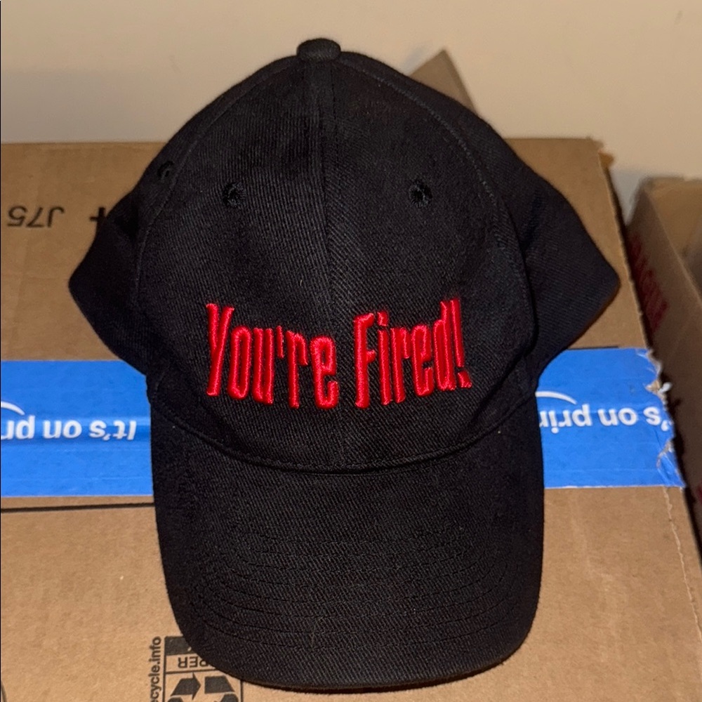 You’re Fired Donald Trump Y2K The Apprentice Black Cap with Red Embroidery